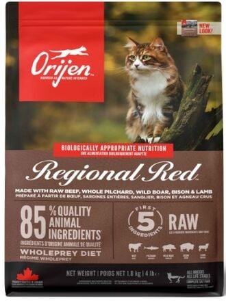 --- SON KULLANIM TARİHİ 20-06-2026 ---Orijen Regional Red Etli Kedi Maması 1.8kg (Tüm Irklar ve yaşam evreleri)